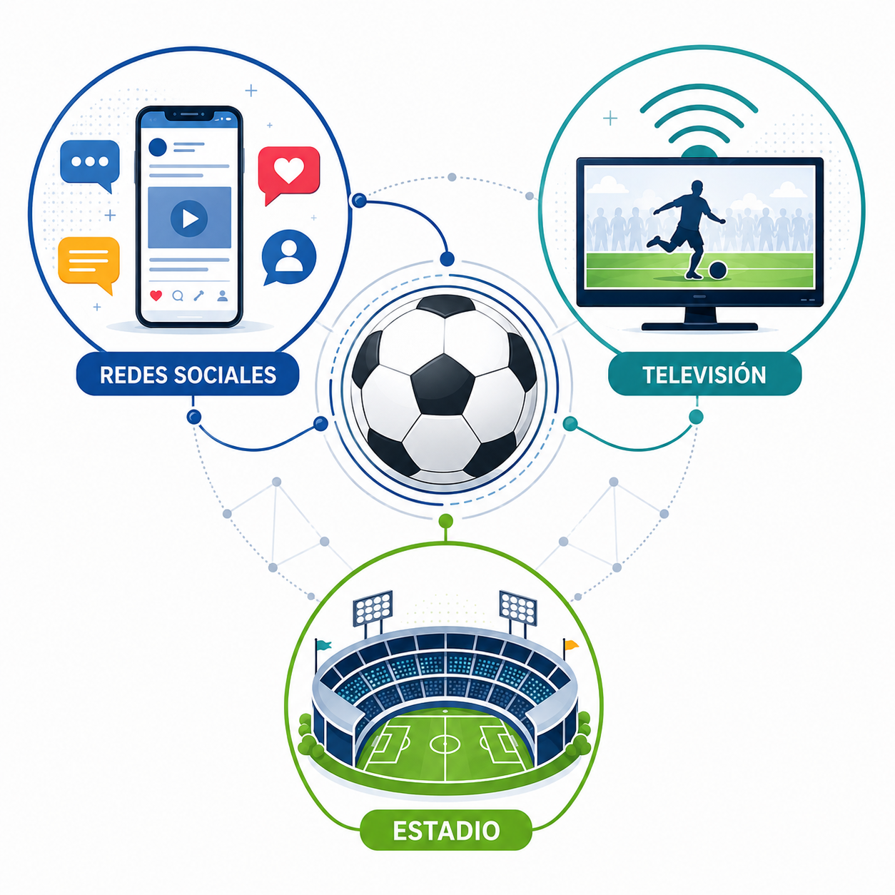El patrocinio deportivo combina televisión, redes sociales, estadios y experiencias de consumo