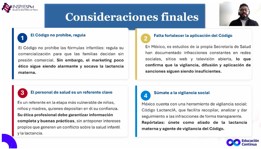 Consideraciones finales – Código LactancIA México ESPM